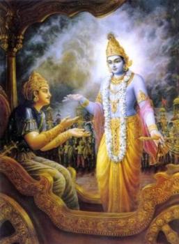 Krsna podučava Arjunu